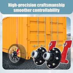 2 Pack Shipping Container Wheels 8×6.5 Lug Wheels Kit. with Ratchet Straps