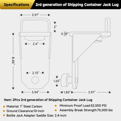 2Pack Shipping Container Jack Lug-Shipping Container Booster Lifter|Storage Cont