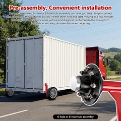 2 Pack Shipping Container Wheels 8×6.5 Lug with Heavy Duty Ratchet Tie Down Ship