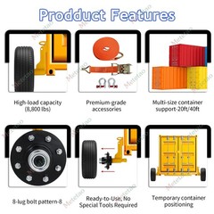 New upgradesuperior Shipping Container Wheels,Container mobile Tools，8x 6.5 Lug