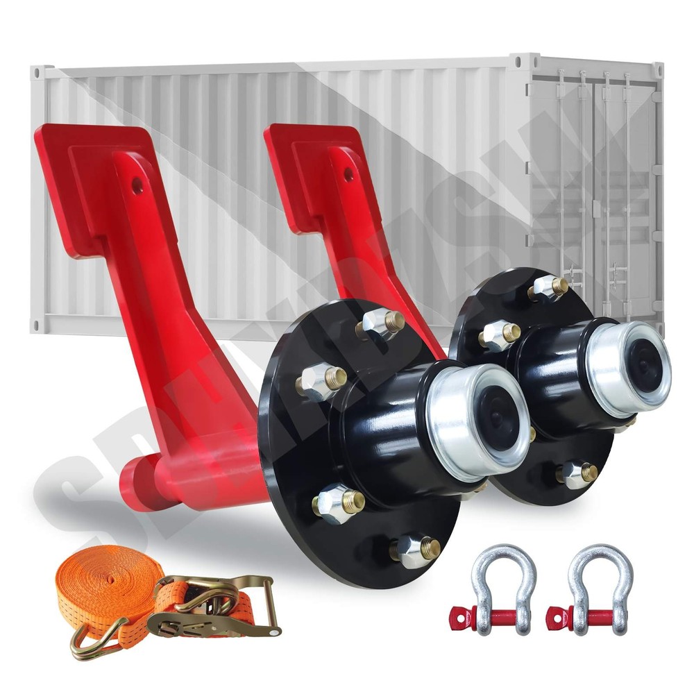 2Pack Shipping Container Wheels 6-Lug Wheels Kit, Shipping Container Accessories