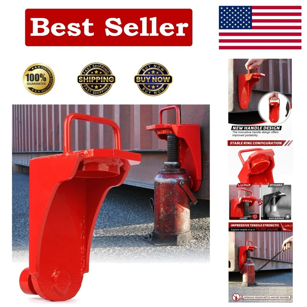 Heavy-Duty 50,000 lbs Shipping Container Jack Lug with U-Shaped Handle – Red